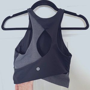 Lululemon Back In Action Bra - Black/Heathered Black - Size 6